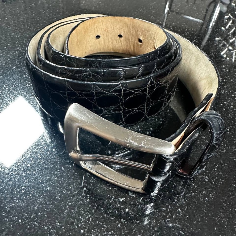 Black South American Caiman Belt by Torino Leather